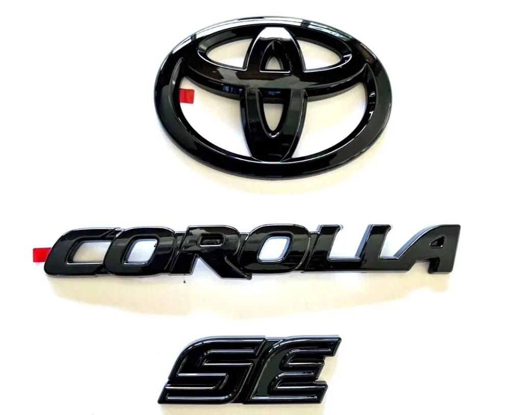 ABS Překryvka logo auta Lesklá černá ZNAK pro Toyota COROLLA 2019-2025 SEDAN XSE SE LE Lauto příslušenství accessory PT948-02200-02