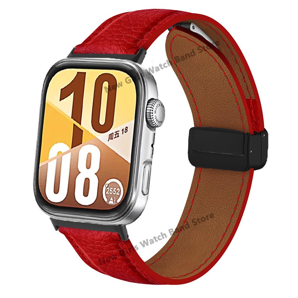 Skórzany Pasek do Huawe Watch Fit 4 Pro Bransoleta Correa Magnetyczne Zapięcie Opaska na Nadgarstek do Huawe Fit4 Fit3 Akcesoria Wymienny Pasek