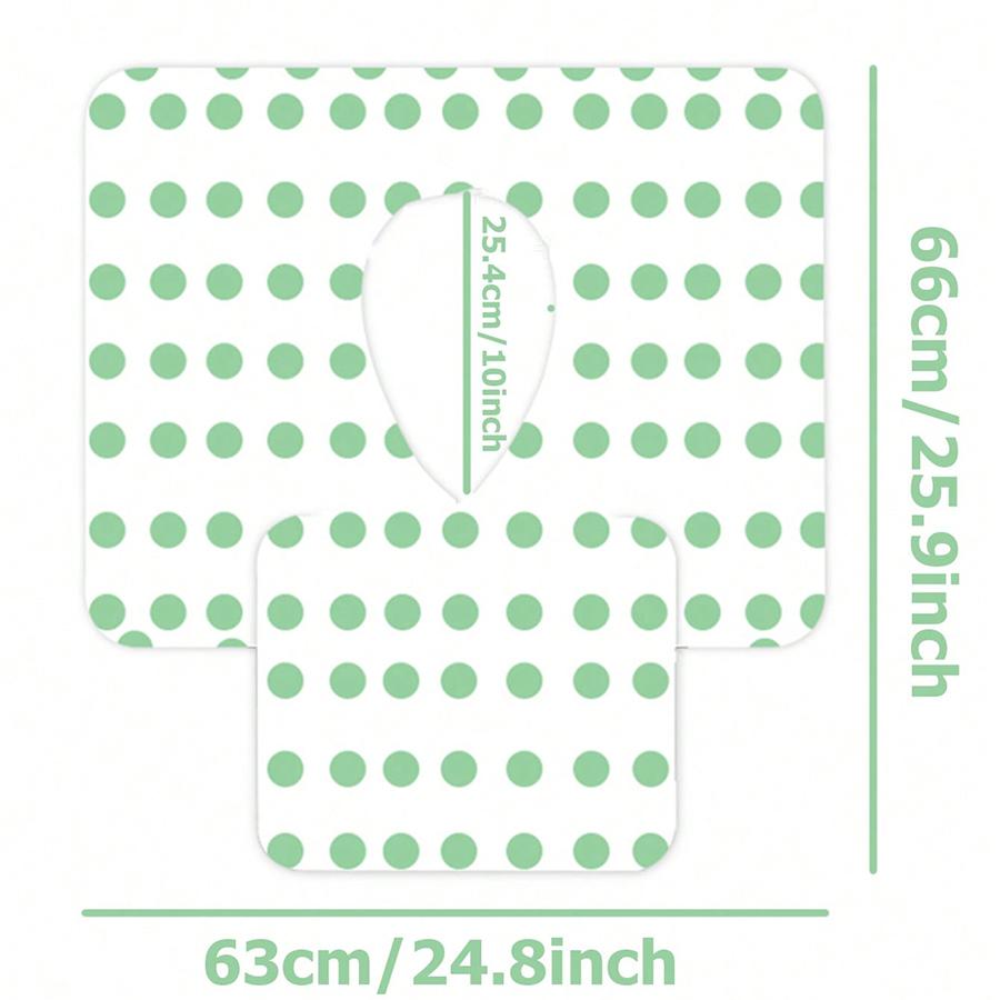 5pcs Disposable Green Polka Dot Toilet Seat Cushions Soft Clean Hygienic Travel Essentials, Portable Waterproof Toilet Covers