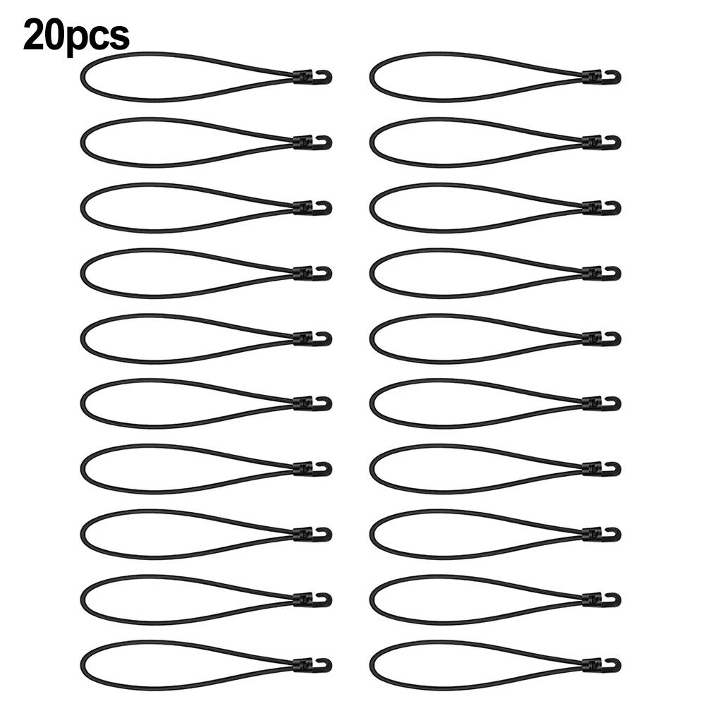 

20/40pcs 25cm Bungee Cord With Hooks Adjustable Multiple Hook For Securing Tarps Camping Gear Truck Loads