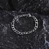 Vnox 7mm/9mm Figaro Chain Bracelets for Men, Never Fade Silver Color Stainless Steel Cuban Links Wristband, Classic Jewelry