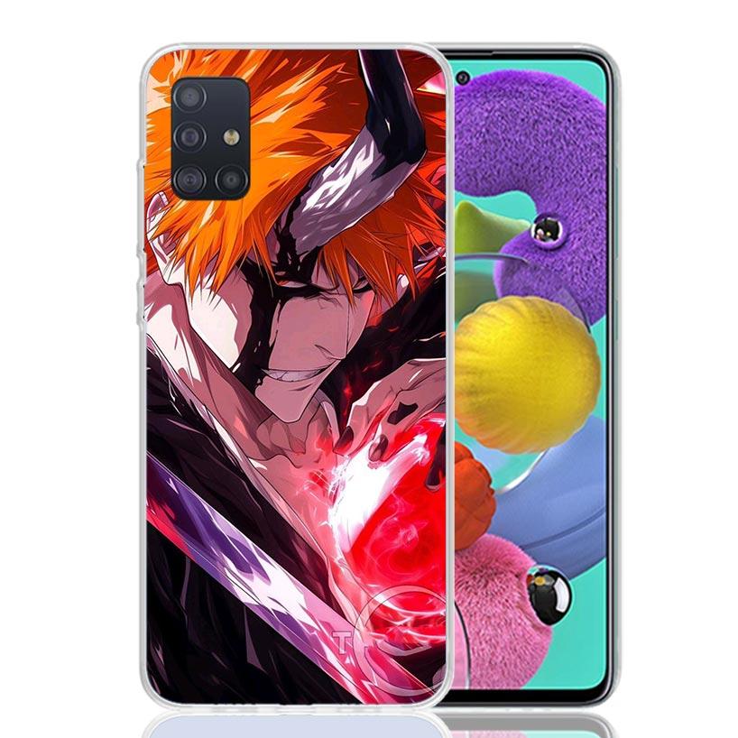 Kurosaki Ichigo Bleach Phone Case For Samsung Galaxy A52 A32 A22 A12 A02S A50S A30S A51 A31 AA71 Note 20 Ultra 10 S10 Plus Galax