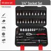 46/53-Piece Socket & Quick Ratchet Wrench Set for Auto Repair & Maintenance with Tool Box