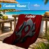 Custom Name Dragon's Fiery Warcraft Beach Towel Microfiber Beach Towel, Lightweight and Quick-Dry, for Summer Travel, Swimming Pool Gift