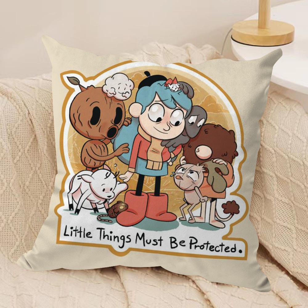 Cartoon HHilda Cushion Cover Silky Short Plush DoubleSided Printed Pillow Case for Sofa All Seasons Home Decor Gift