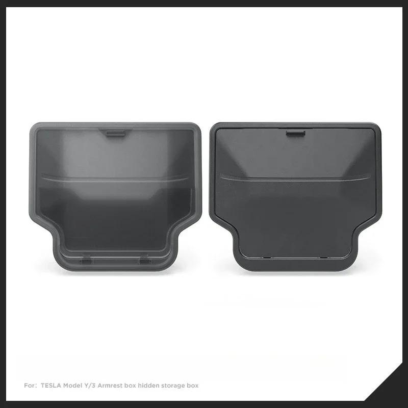 Car Armrest Box Hidden Storage Box For Tesla Model Y Juniper 2025 Model 3 Highland 2025 Center Console Storage Auto Accessories