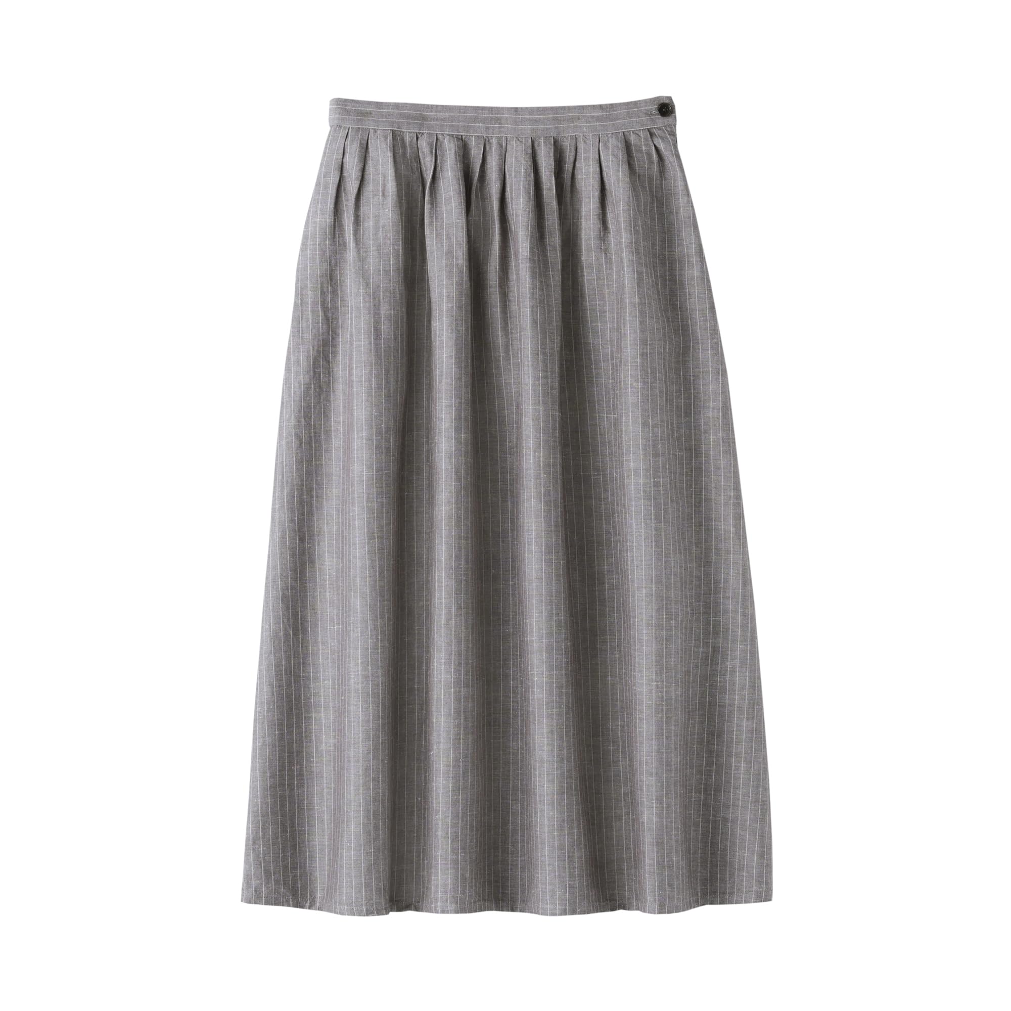 

MUJI Women s Hemp Cotton Easy Long Skirt, Gray Stripe, Size M (BE1VBA5S)