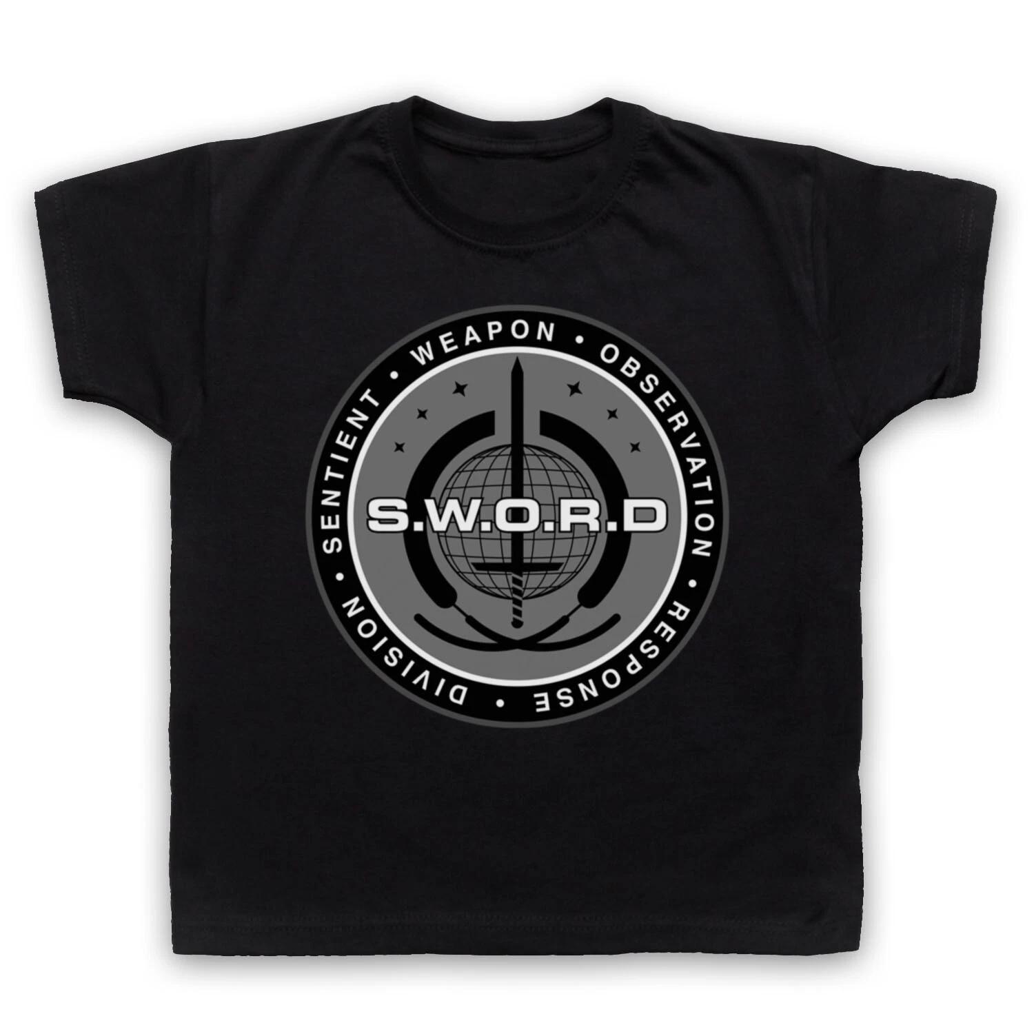 MARVEL S.W.O.R.D. ЛОГО ЩИТ МСТИТЕЛИ ВЕЧНЫЕ МЕЧ ДЕТСКИЙ ДЕТСКАЯ Футболка 140