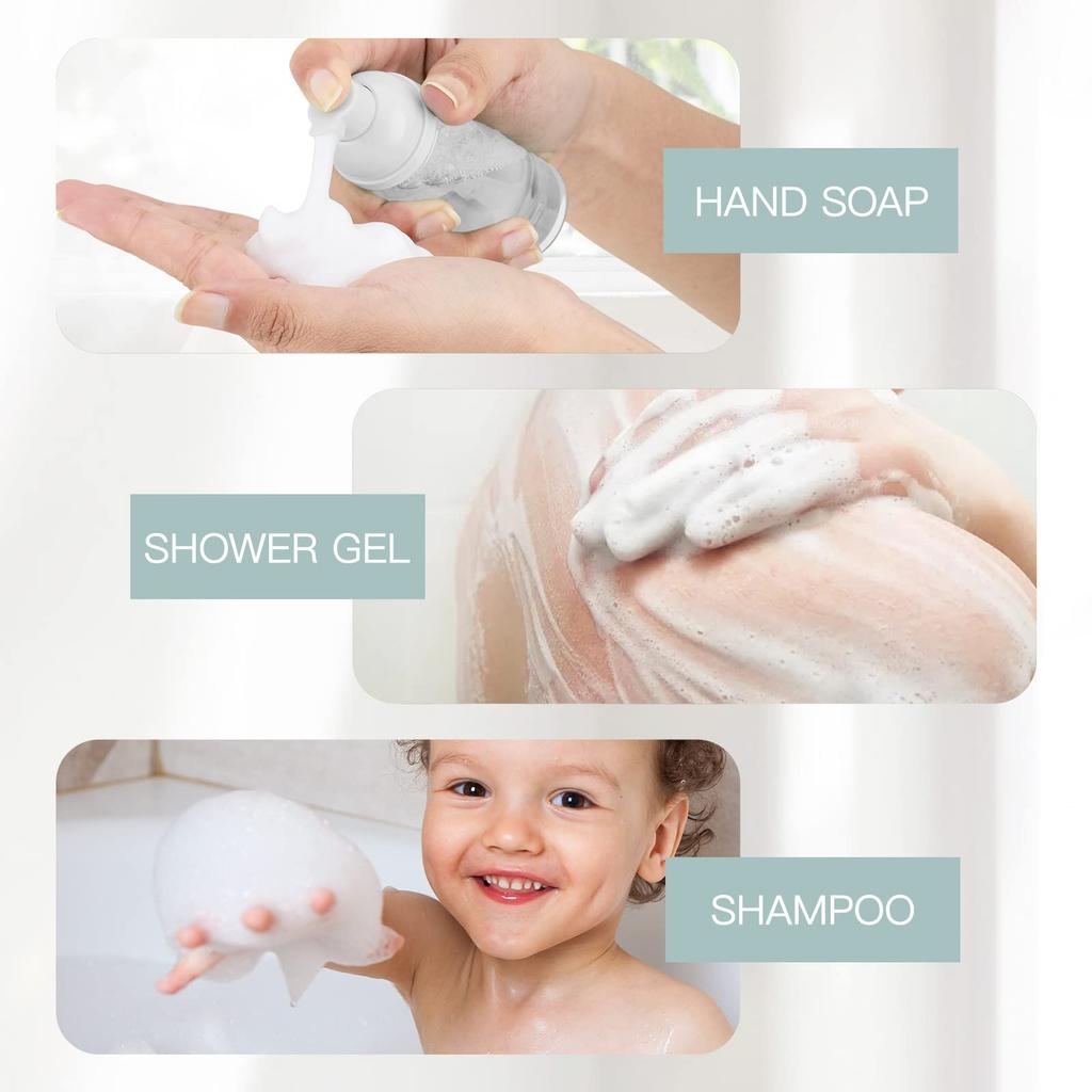 Foam Pump Bottle, Empty Travel Size Foam Dispenser Pump for Soap Shampoo, Lash Cleanser(60ml, 3PCS) Foaming Hand Soap Dispenser