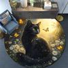 Black Cat Round Area Rug,Carpet Rug for Living Room Bedroom Sofa Playroom Decor,Non-slip Floor Mat