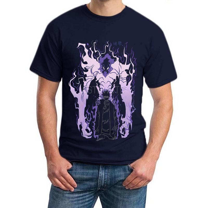 Solo Leveling Anime T-shirt Men Women Harajuku Manga Sung Jin Woo Gothic T Shirt Short Sleeve Crewneck Unisex Streetwear