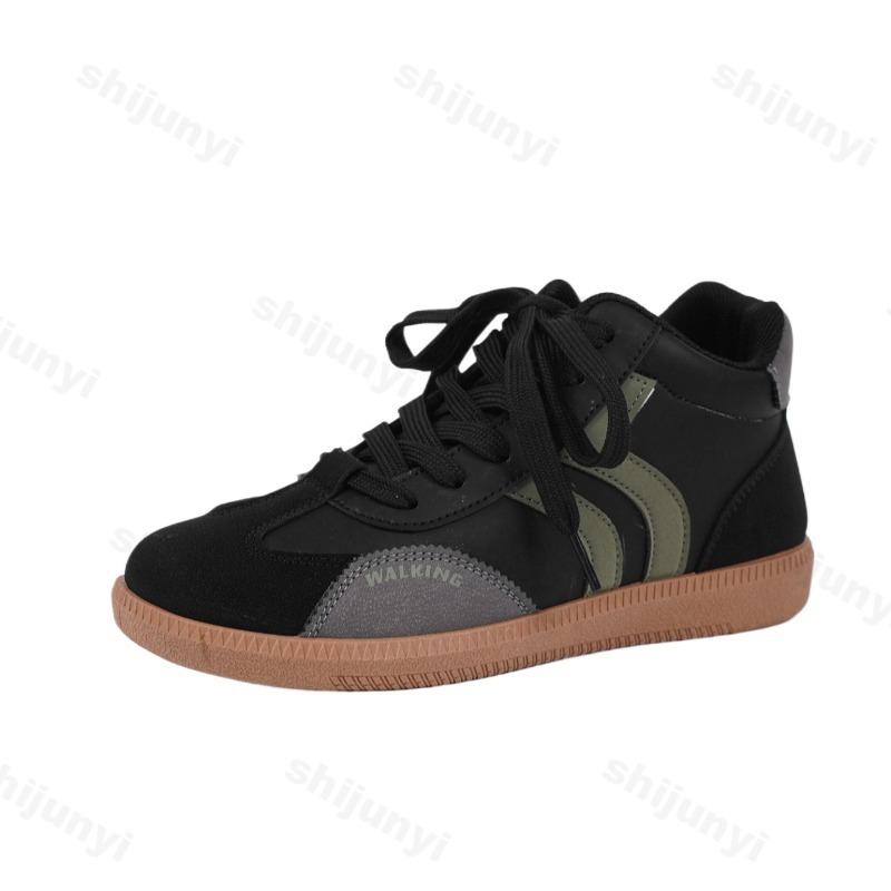 Fashion 2025 Autumn New Women's High Top Casual Sneakers Retro Fashion Trend Versatile Comfortable Non Slip Lace Up Sports Single Shoes