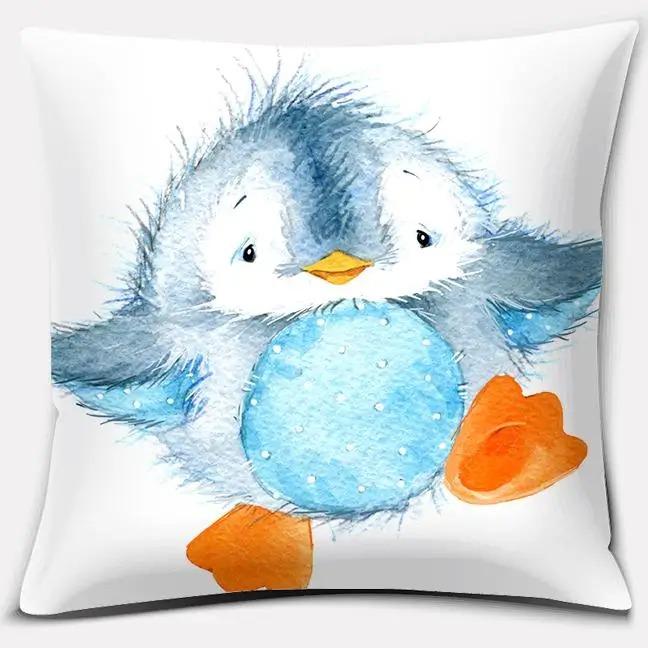 Office Living Room Home Pillowcase Blue Penguin Animal Pillowcase Car Ornaments