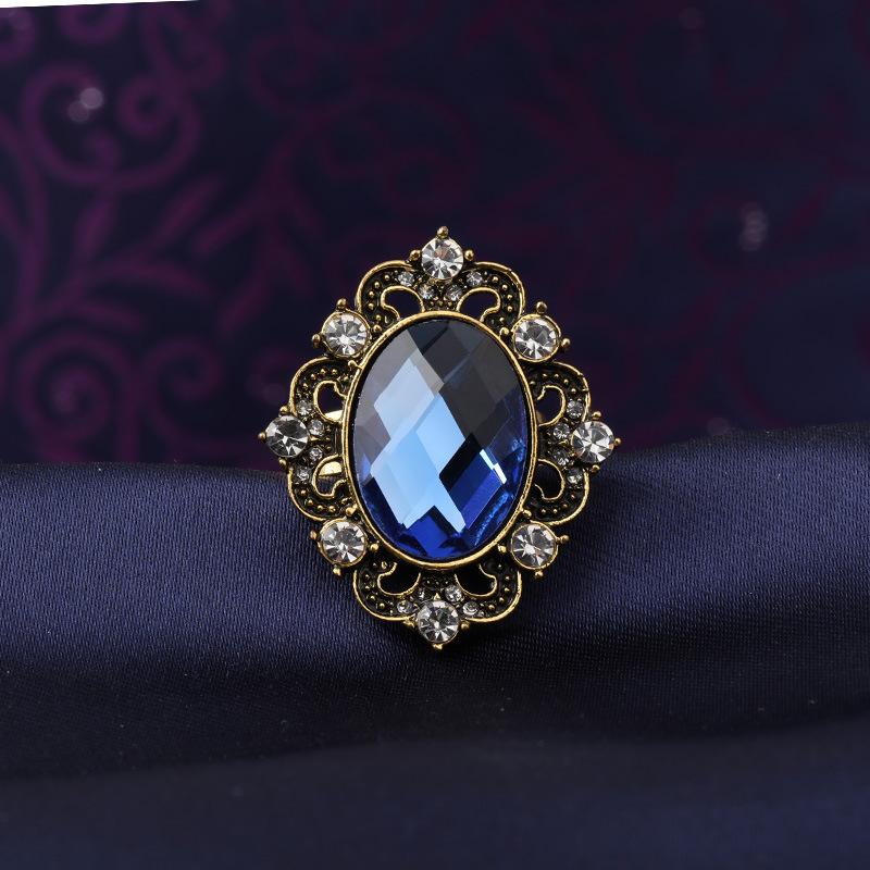 Pánský císařský kroužek na límec s kamínky Klip na kravatu Kroužek na kravatu Vintage rytířský kroužek na kravatu Spona na kravatu pro společenskou košili