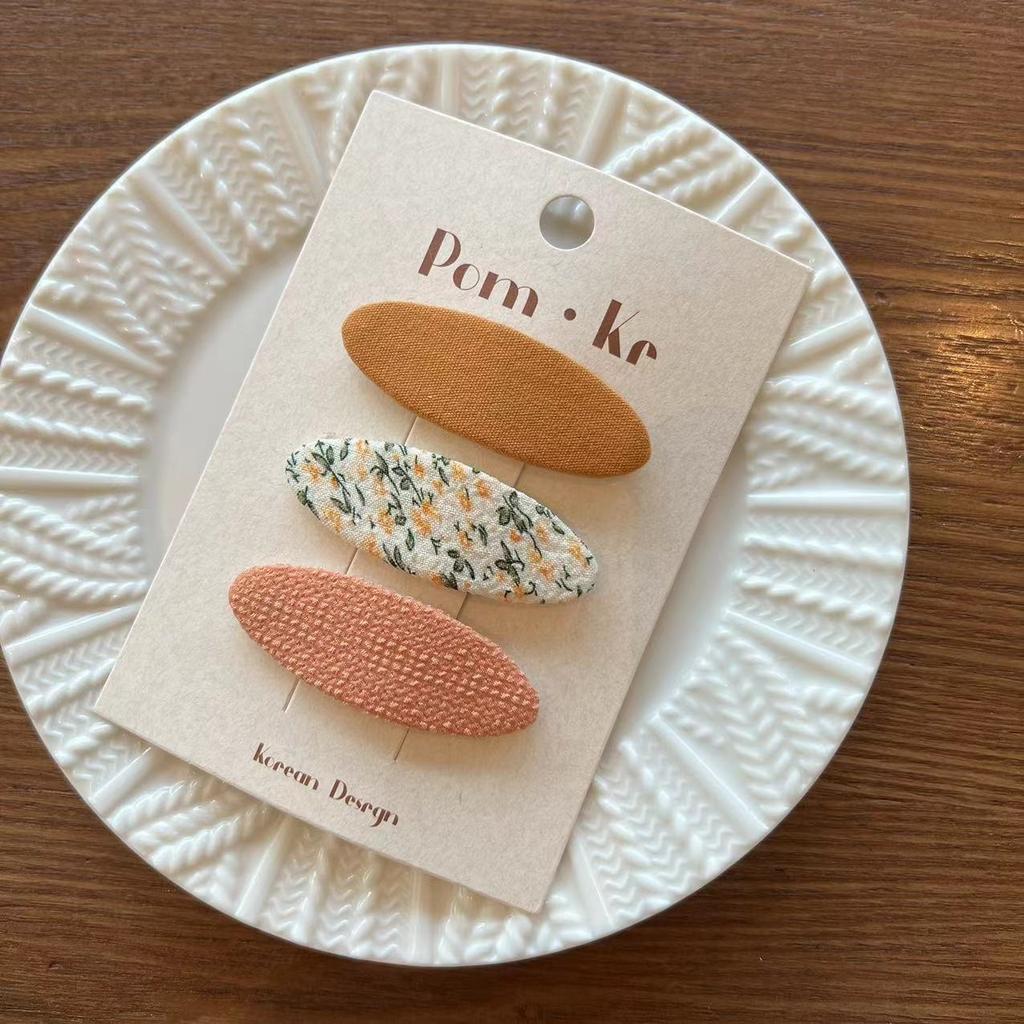 Cute Floral Cloth Oval Hairpins Set Women Girls Kids Hair Clips Pin Barrettes Accessories Hairclip Hairgrips Headdress Ornaments