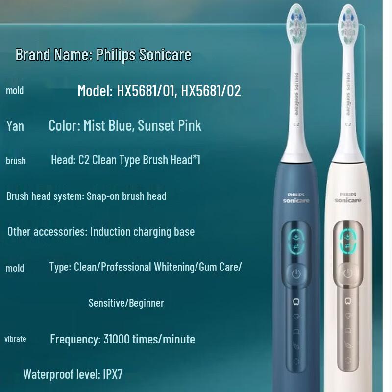 Philips Smart Voice AI Electric Toothbrush CN plug (adapter included)
