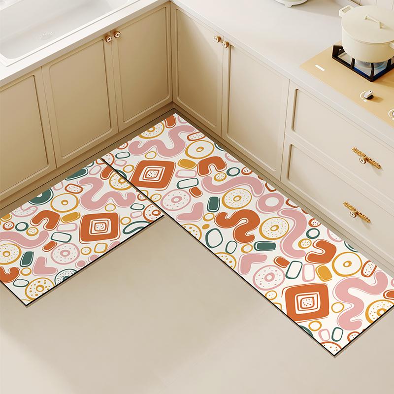 Kitchen Carpet Long Rug Pvc Leather Waterproof Floor Mat Home Decoration Non-slip Anti-fatigue Foot Mat Alfombra De Cocina