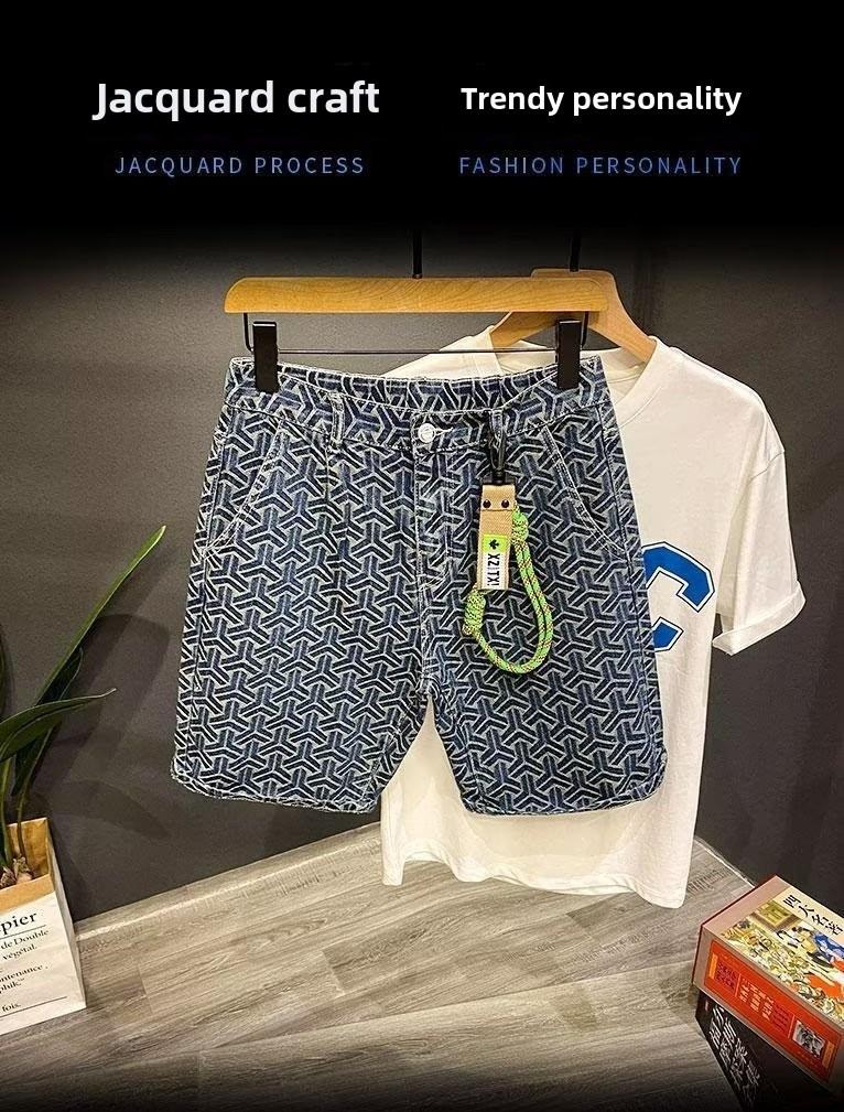 Men's Retro Summer Loose Fit Denim Work Shorts