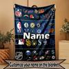 Custom Name Personalized NFL Print Blanket, Home Decor, Bedroom, Sofa, Camping, Couch, Gifts for Birthday Christmas