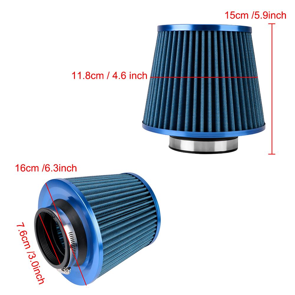 Sport Power Mesh Cone 76MM Car Air Filters 3 Inch High Flow Car Accessories Induction Kit Cold Air Intake Filter Universal Air Filters 7