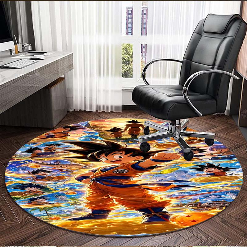 DRAGON BALL Print Round Rug, Washable Floor Carpet, For Entryway Dorm Laundry Room Office Study, Home Decor Birthday Christmas Gift