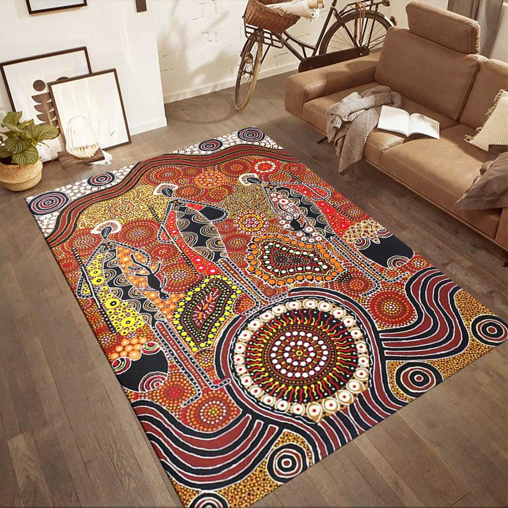 Aboriginal Art Dreamtime Floor Mats for Living Room, Bedroom and Room Decoration Are Suitable for Gifts.