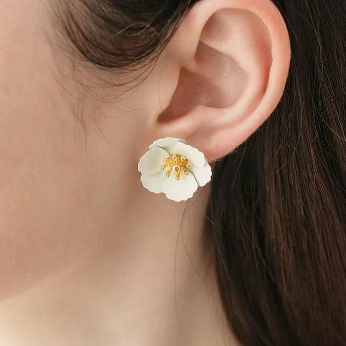 Double Camellia Two-way Earrings