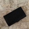 Used Caviar Skin Long Wallet Bi-fold Black