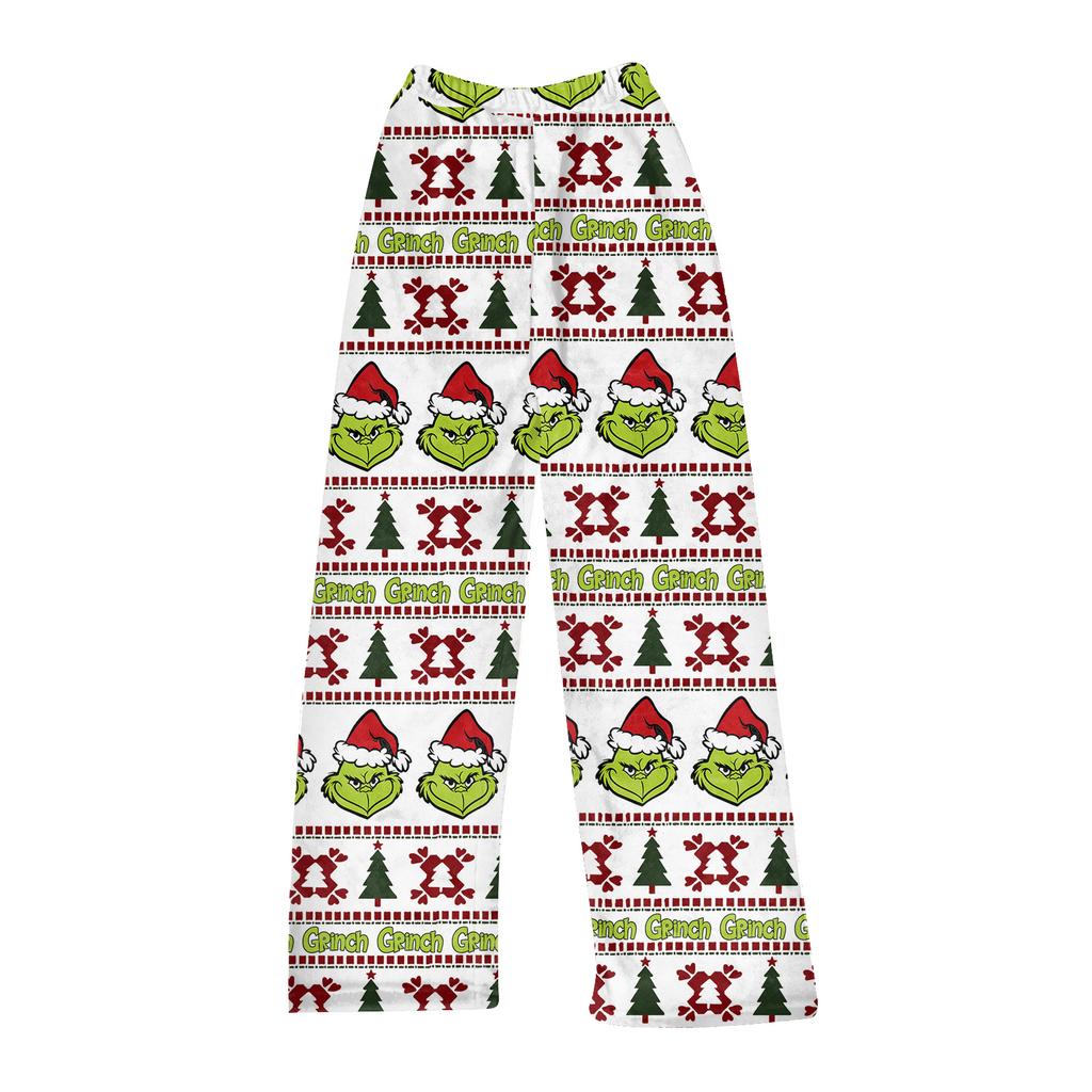 Women's Casual Fashion Christmas Printed Trousers Plush Casual Pants