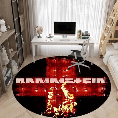 1PC RAMMSTEIN Office Round Rug Perfect for Office Non-Slip Backing, Decorative Floor Mat Yy250916051
