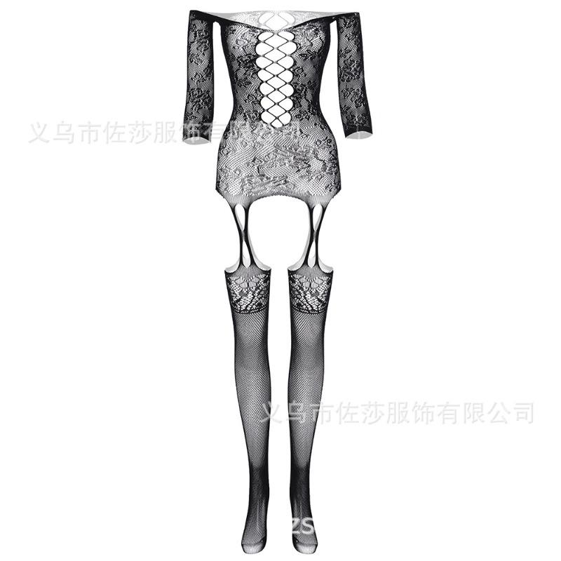 Sex Clothes Leak Milk Transparent Hollow Pajamas One-piece Socks Mesh Skirt Seamless Mesh Temptation