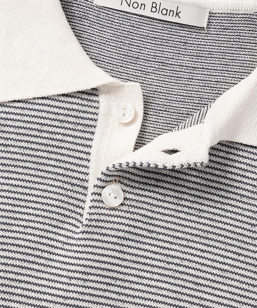 NONBLANK Striped Collar Hs Knit_Melange Grey
