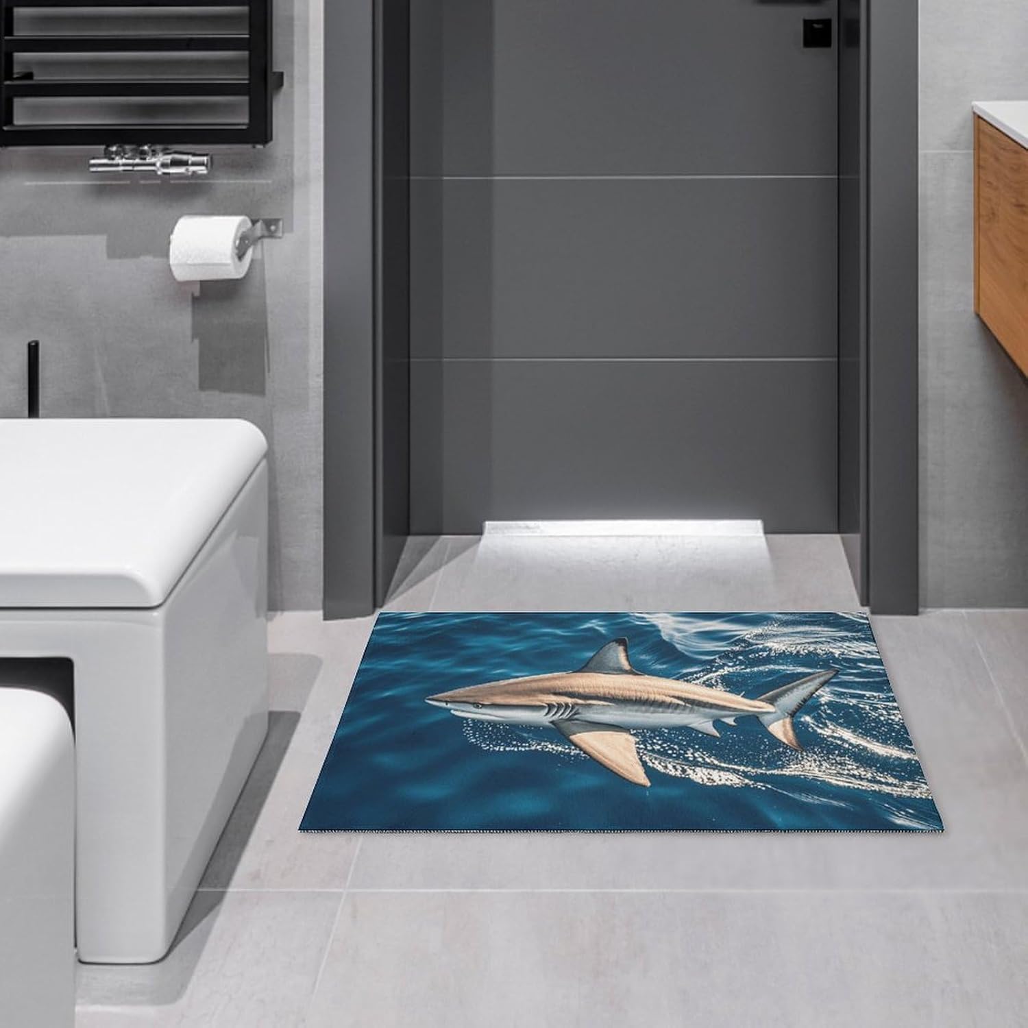 

Crystal velvet carpetShark Sailing Area Rug for Living Room Non Slip Furry Carpet Indoor Machine Washable Rug Entryway Floor Car 60x90cm