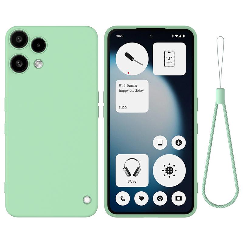 Pro pouzdro Nothing Phone 3A Lite Měkký prémiový kryt s popruhem z tekutého silikonu s flockováním uvnitř pro NothingPhone 3a Lite