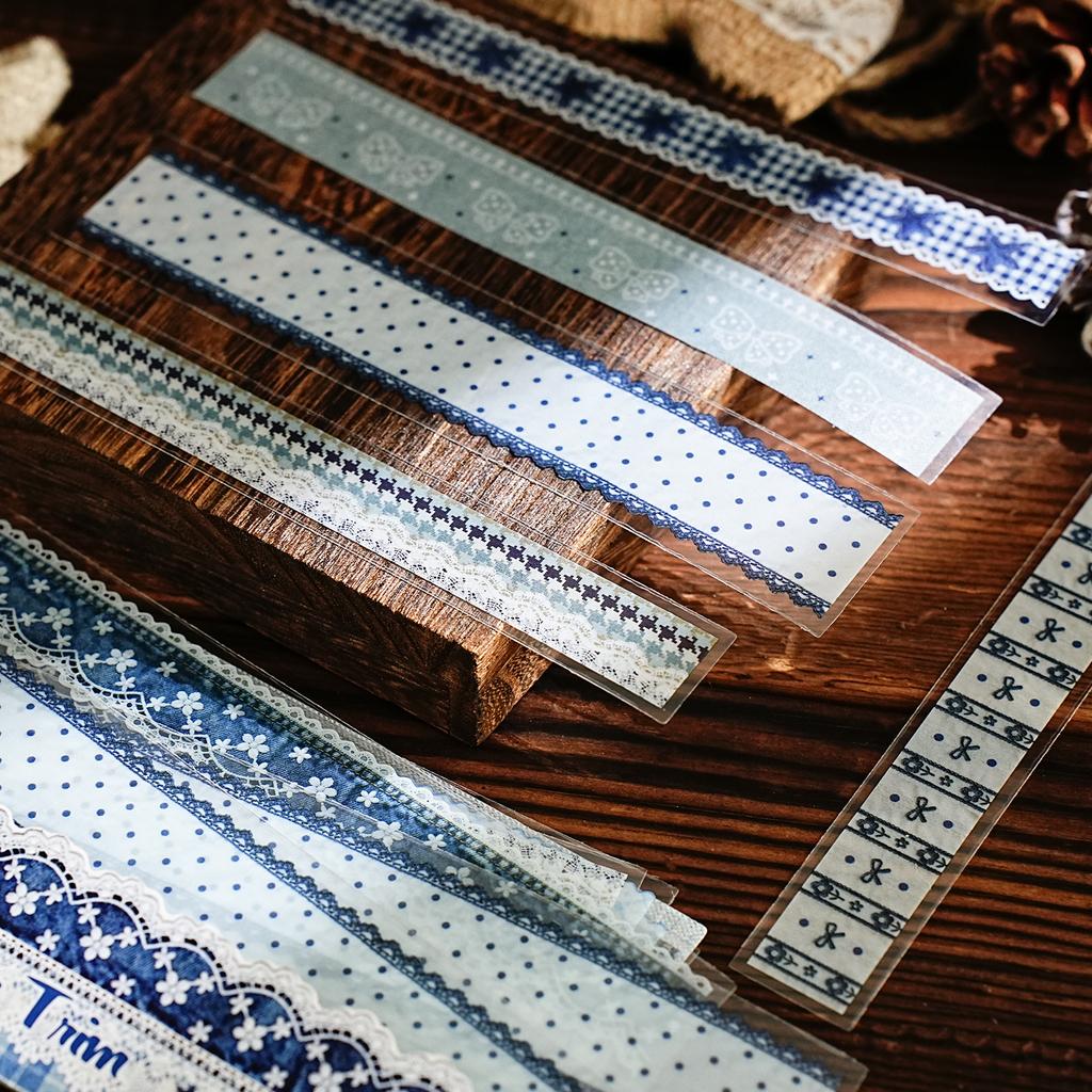 30pcs Handbook Lace Series Creative Retro Lace Ribbon Strip Stickers Scrapbook DIY Aesthetic Material Stationery Stickers