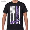 Tops T Shirt Men military child month april purple up awareness Summer Harajuku Geek Print Male Tshirt