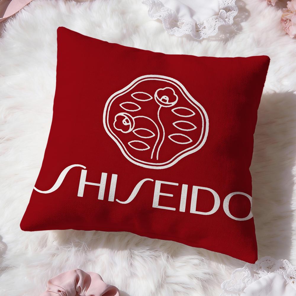 brand logo s-Shiseido Cushion Cover Premium Comfort Reversible Pillow Cove -Two in One Design for Any Room & Car Interior