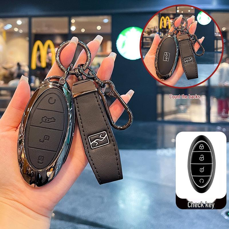 Premium Full Coverage Metal Key Case for BYD Yangwang U8/U9 2025 Model.