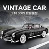 1:18 Mercedes-Benz 300SL Supercar Alloy Car Model Sound and Light Pull Back Children's Toy Collectibles Birthday Gift