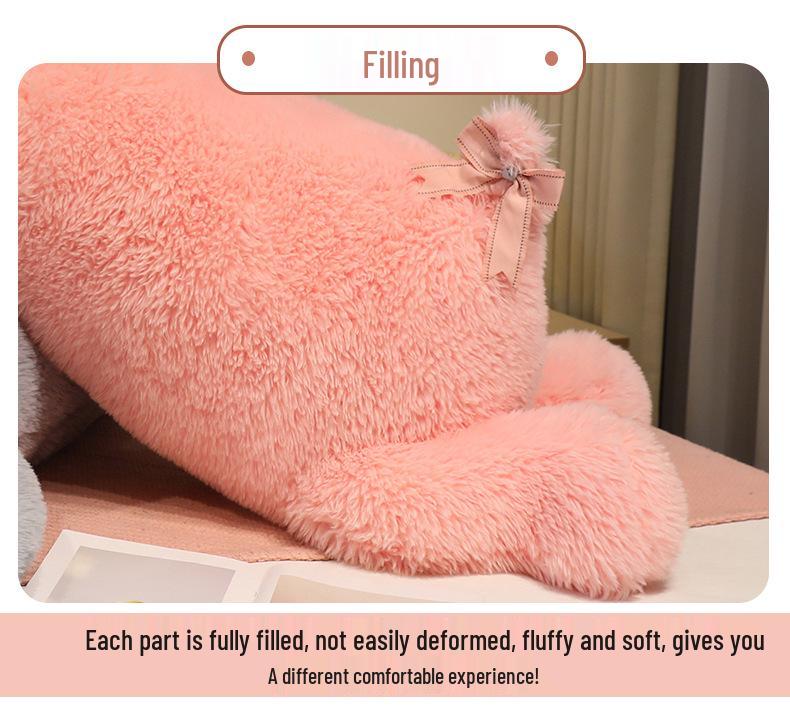 Super Large White Bunny Plush Sleeping Pillow Doll for Girls