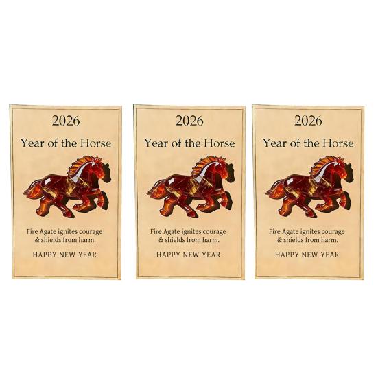 Liten Häst Fickkram Lycklig Akrylhästfigur med Kort 2026 Hästens År Meningsfull Gåva till Vänner