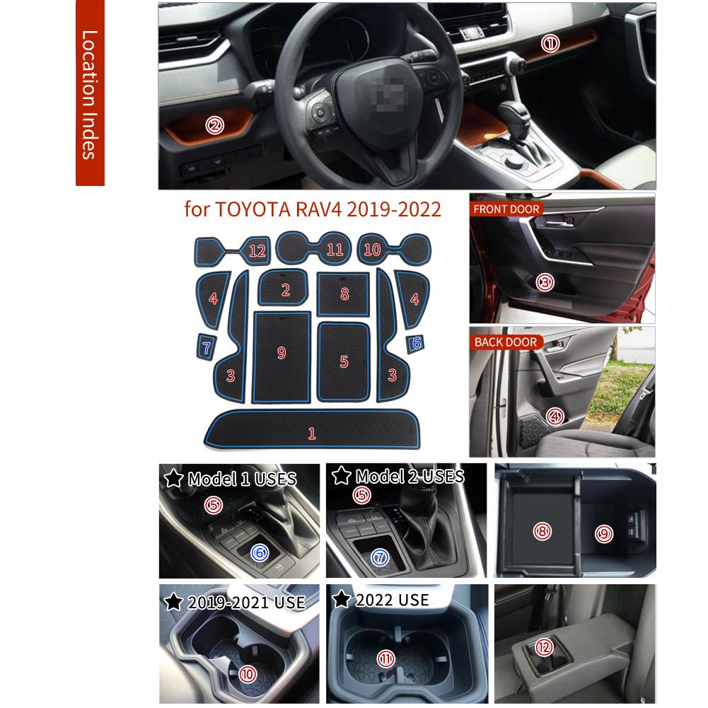 for Toyota RAV4 2019 ~ 2025 XA50 Anti-Slip Gate Slot Cup Mat Car Door Groove Pad Interior Accessories