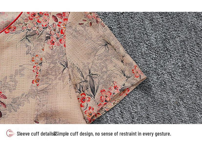 Moda de vară 2025: Set tricou cu mânecă scurtă și bluză cu imprimeu elegant pentru femei de vârstă mijlocie și vârstnice