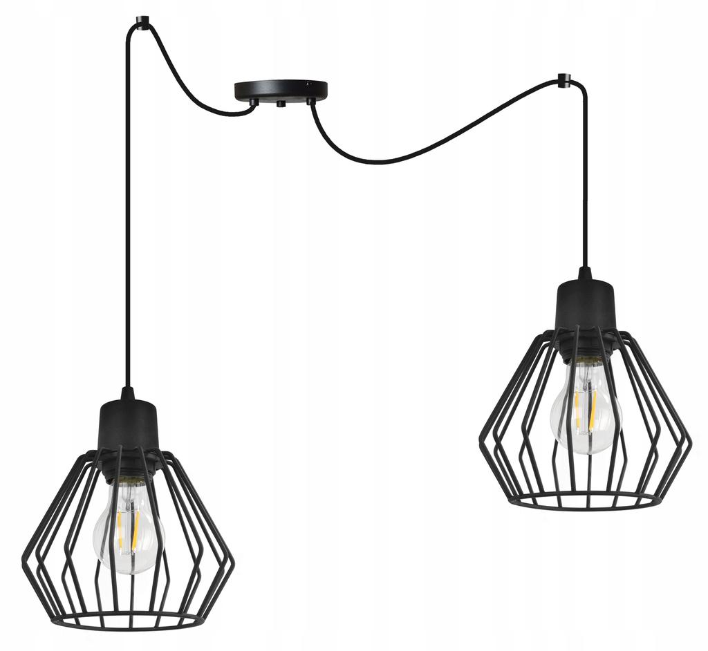 Hanging Lamp, Ceiling Chandelier, Wire Shade, Led