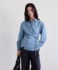 THEELO Strap Detail Denim Blouse (Light Denim)
