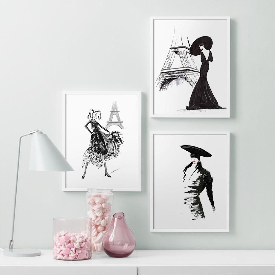 Poster und Drucke für Mädchenzimmer-Dekoration, moderne Mode, Leinwandgemälde für Innenräume, Figuren-Wand-Kunstdrucke, Bild ohne Rahmen