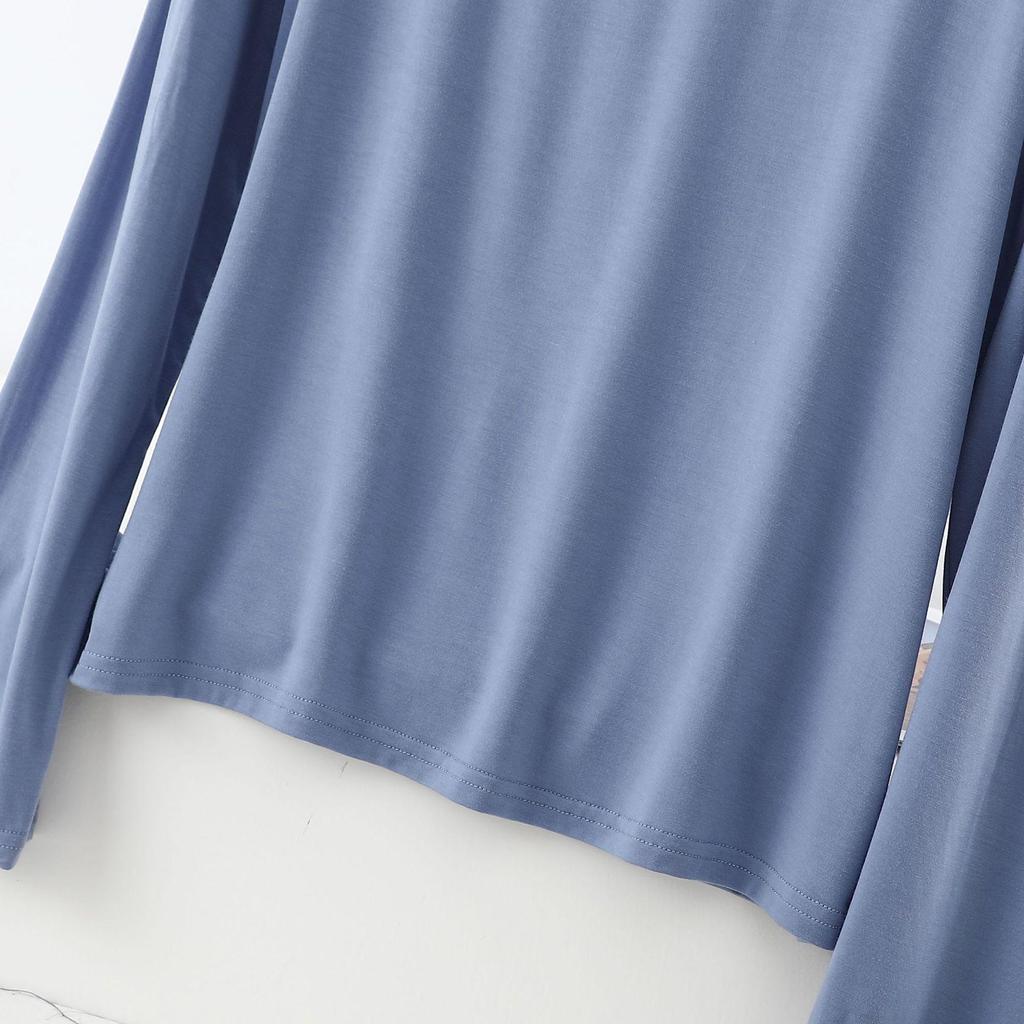 Damen Hochhals Langarm Pyjama-Set mit Schulterschutz - Weich, Glatt, Große Größen Sommer Nachtwäsche