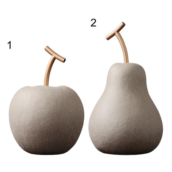 Freestanding Fruit Ornament Smooth Surface Ceramic Nordic Style Apples Figurine for Store