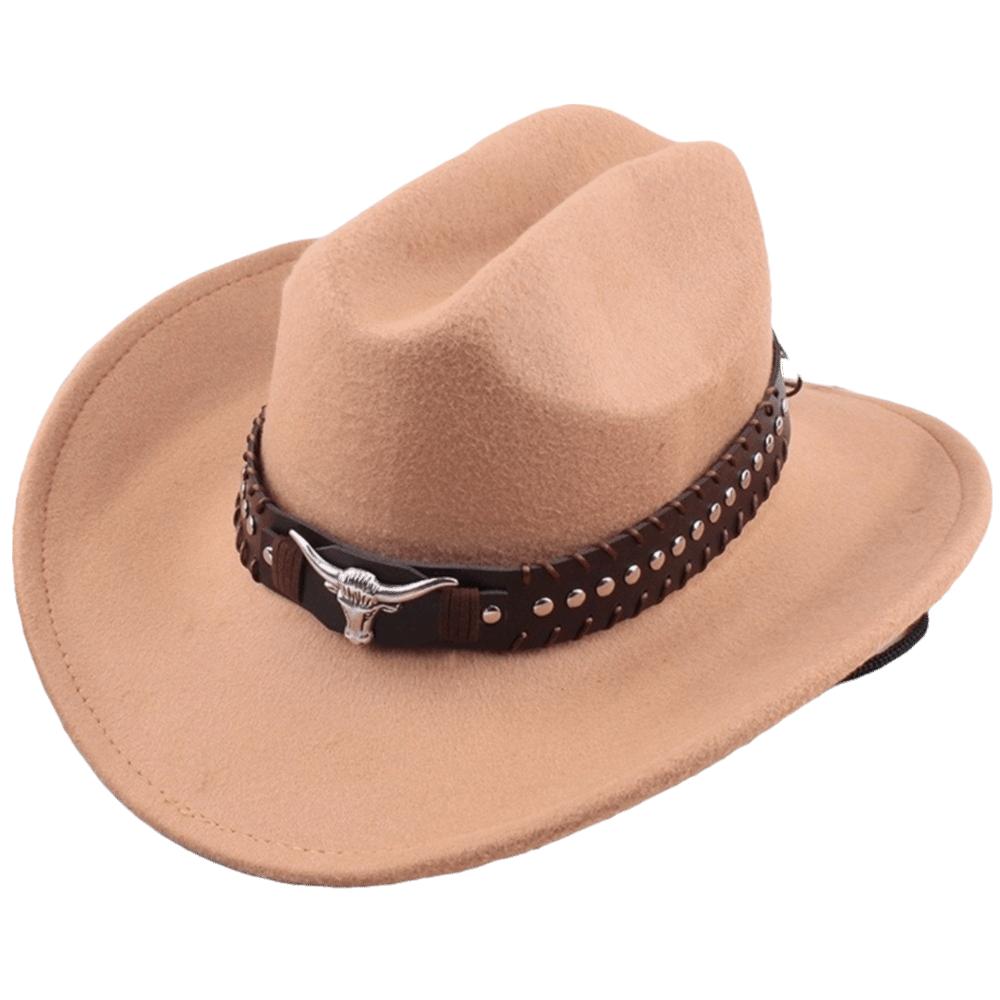 Wide Brim Western Cowboy Hat Rivet Riding Hat Vintage Felt Cowgirl Hat Festive Occasions