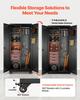 Metal Storage Cabinet, 179.5 cm Rolling Steel Garage Cabinet with Adjustable Shelves, 2 Magnetic Doors, Hanging Rod & 3 Rod Hooks, 5 Tiers Lockable